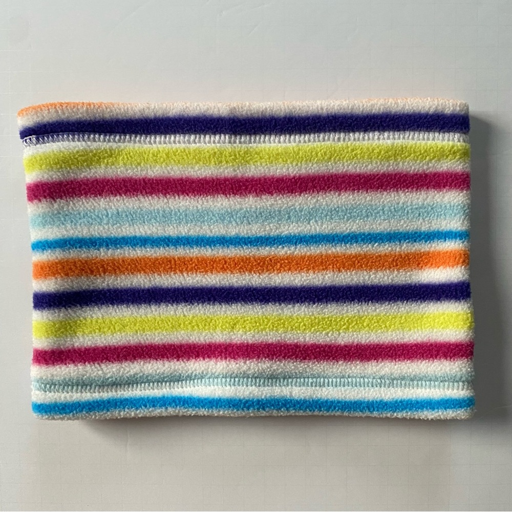 LL Bean Fleece Mock Neck Warmer Kids  Striped Colorful Youth Soft Lined Winter